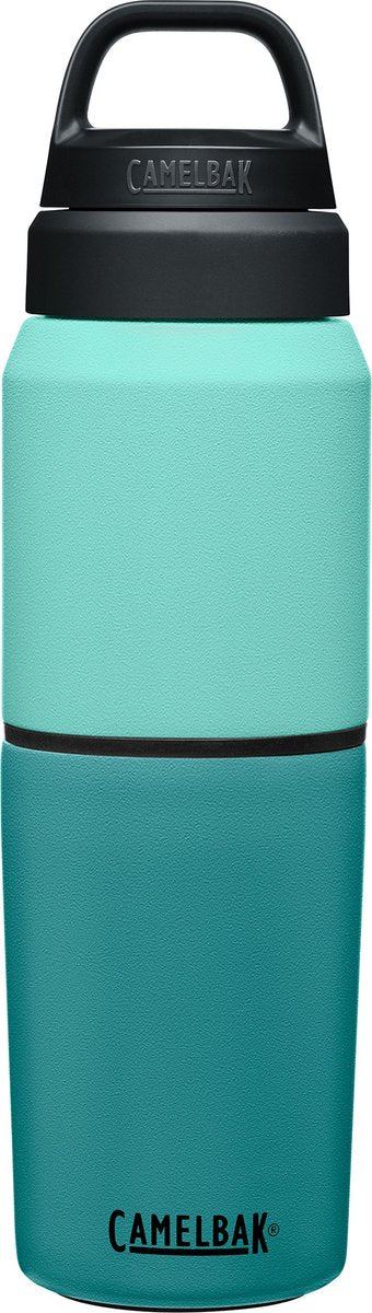 Camelbak multibev vide acier inoxydable - bouteille d'eau avec tasse à thé café amovible - 500 ml + 350 ml - vert vert (lagon côtier)