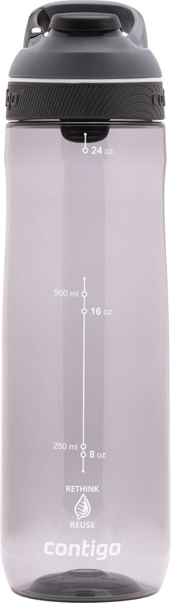 Bouteille d'eau Contigo Cortland à fermeture automatique | grande gourde sans BPA de 720 ml | bouteille de sport | gourde étanche | idéal pour l'école, la salle de sport, le vélo, la course, la marche | fumée