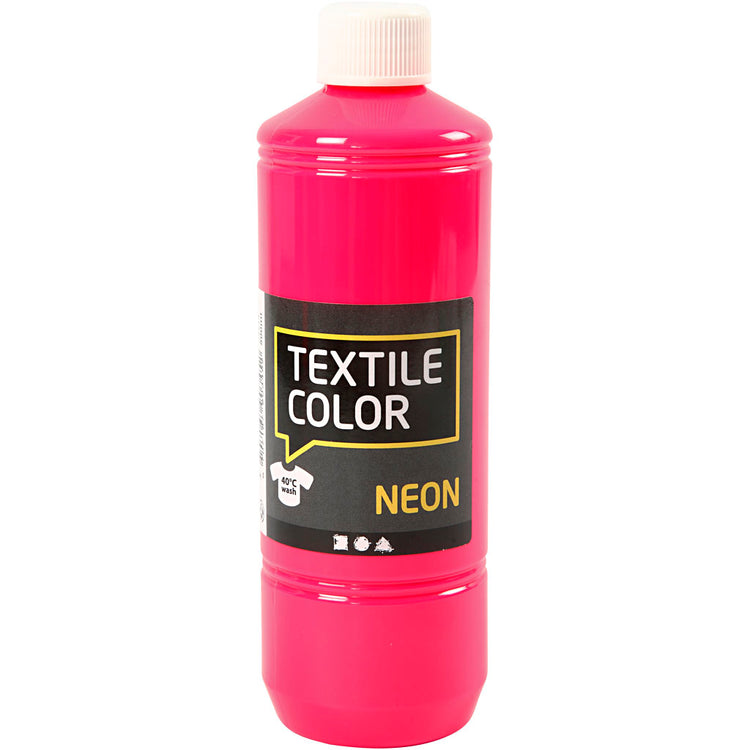 Creativ Company Textile Couleur semi-couverture de peinture textile néon rose, 500 ml
