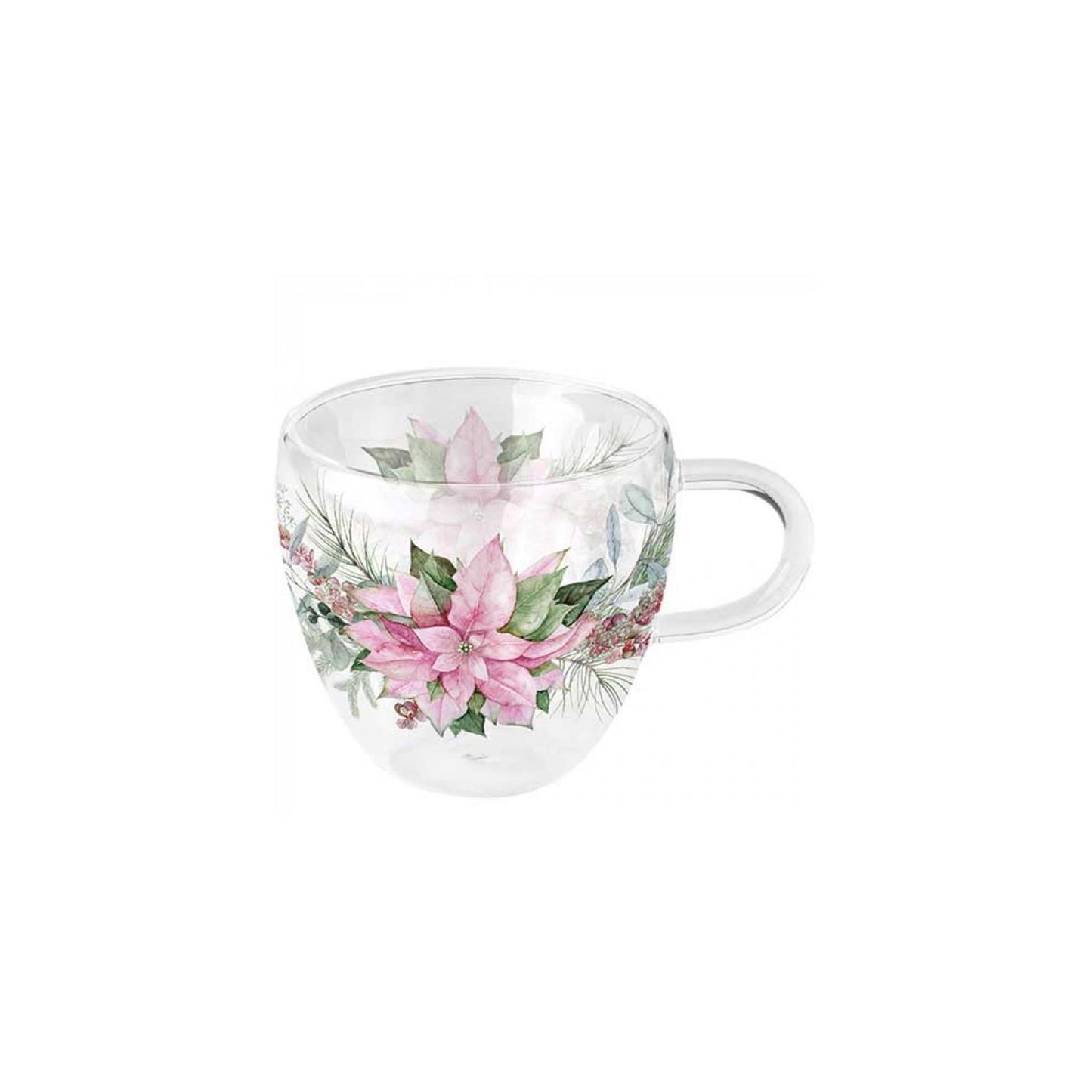 Poinsettia à double paroi en verre Ambiente