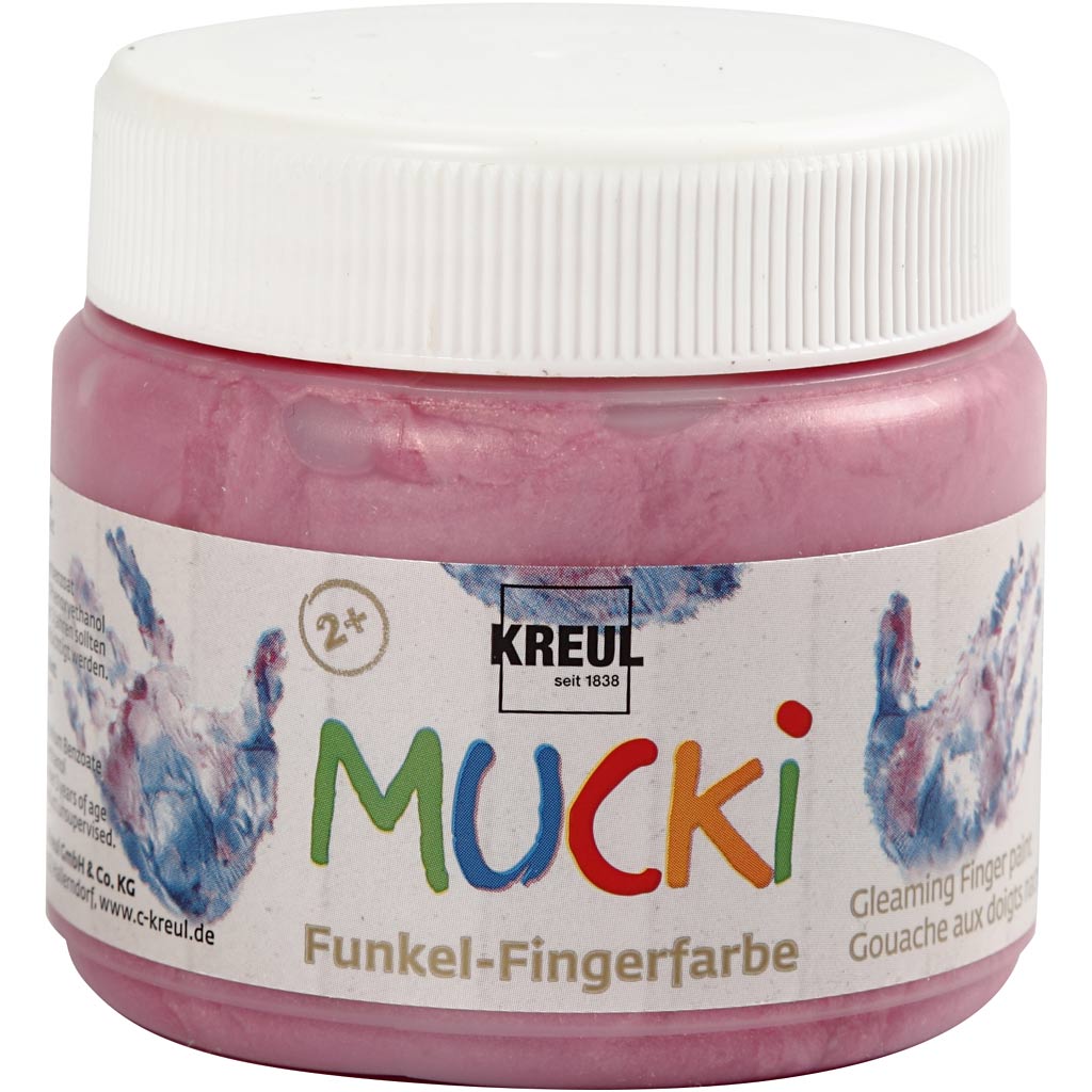 Creativ Company Mucki Paint Finger Pink Metallic, 150 ml