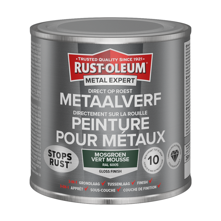 Rust-oleum 1071406 - peinture métal-hg -ral6005 - 250m directement sur la rouille | 1 pièce