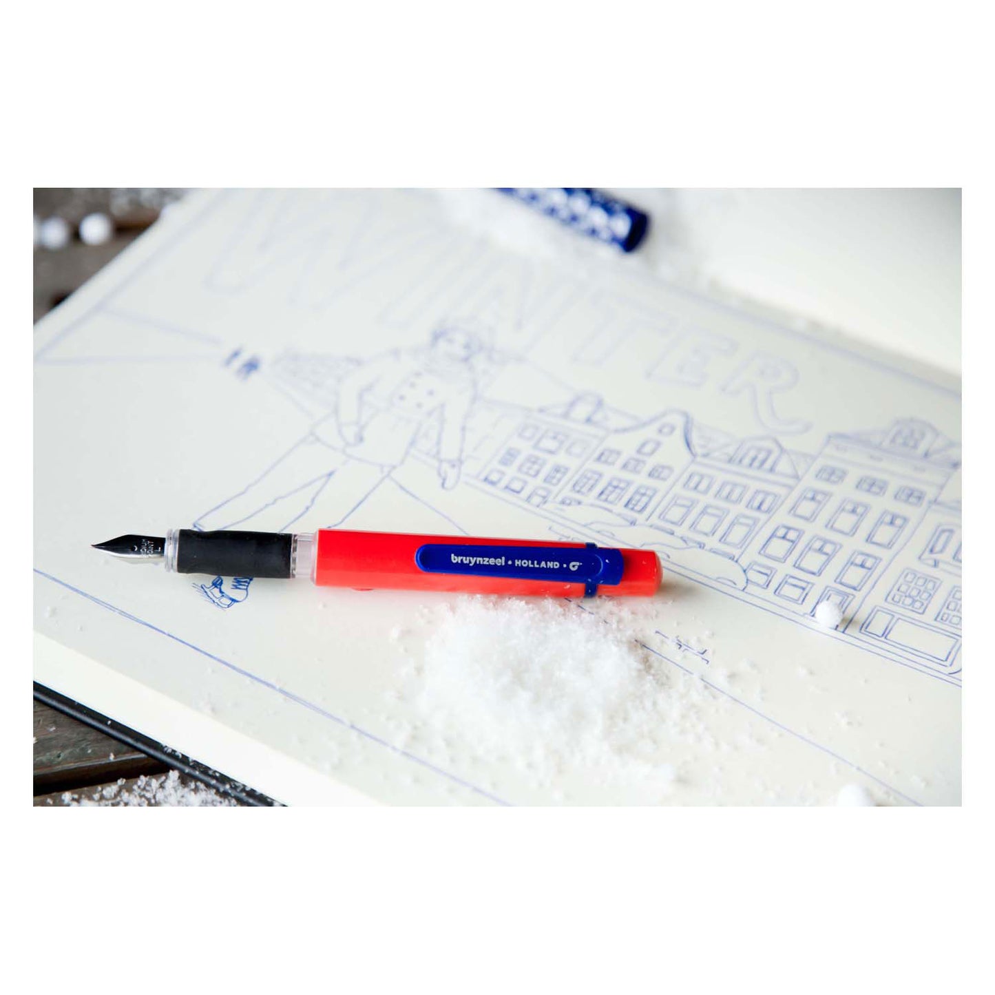 Bruynzeel Triple Grip Fountain Fountain Pen à gauche -