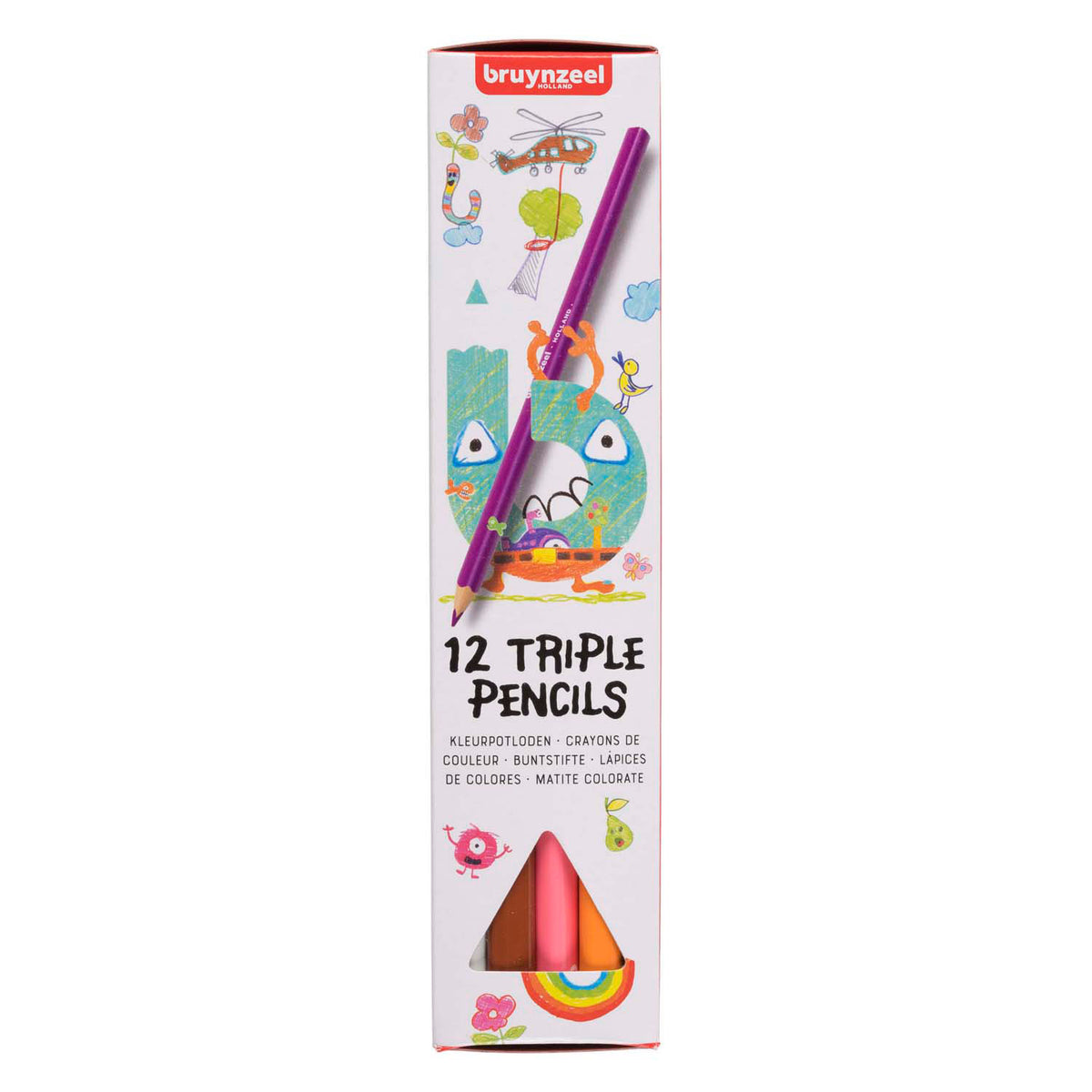 Crayons de couleur triple bruynzéel ensemble 12
