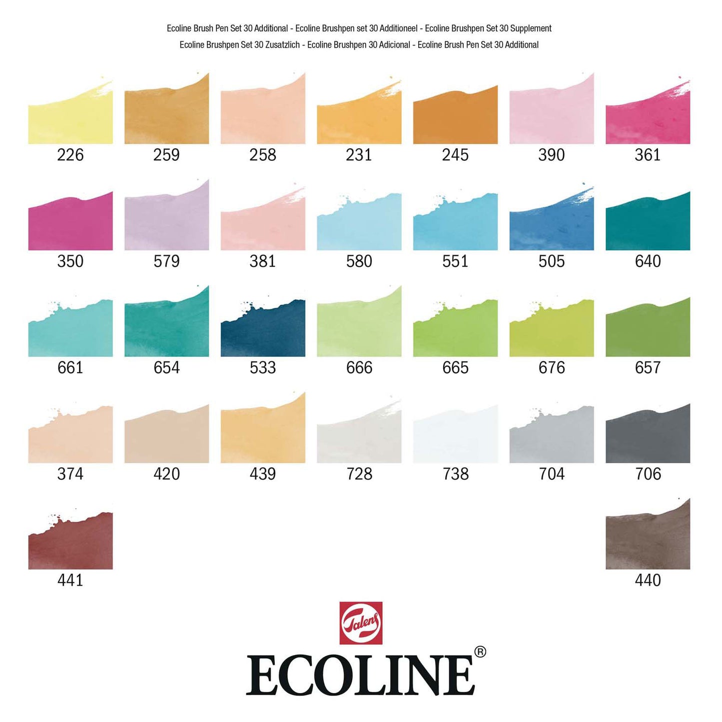 Bruynzeel Ecoline Brush Brush Set supplémentaire, 30 couleurs