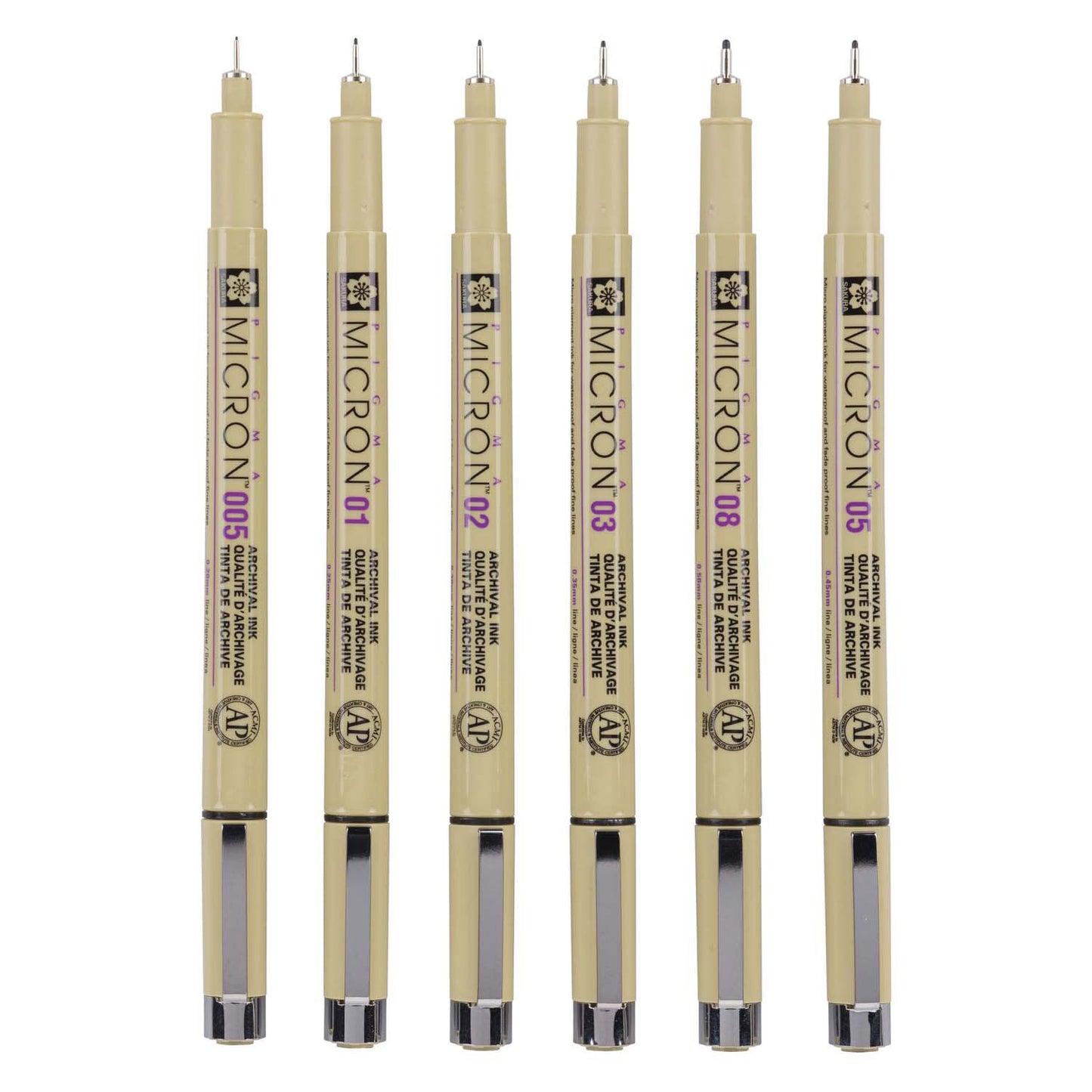 Sakura Pigma Micron Pouche 6 Fineliners Black