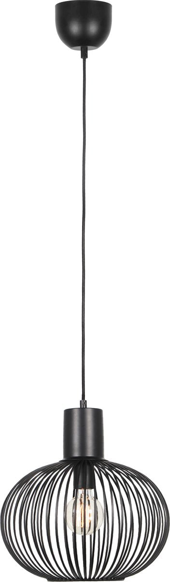 Trio gila - lampe suspendue - noir mat - excl. 1x e27 4 w - p: 33cm - montage au plafond - réglable en hauteur