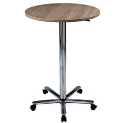 Table haute Bach Hammerer 70 75 x 72 - 114 cm noyer pied chromé