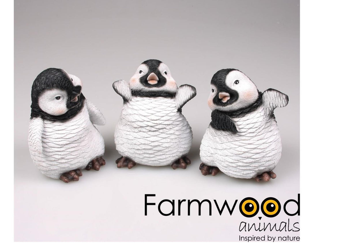 Statue animaux de ferme pingouin 13x22x20cm