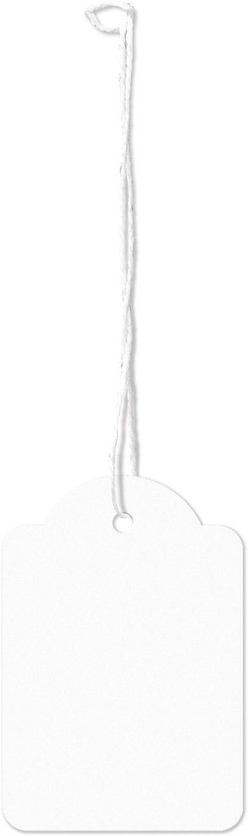 Étiquettes en fil Kangaro - 36x53mm - blanc - boîte de 250 pièces - étiquettes de prix avec cordon - k-700106
