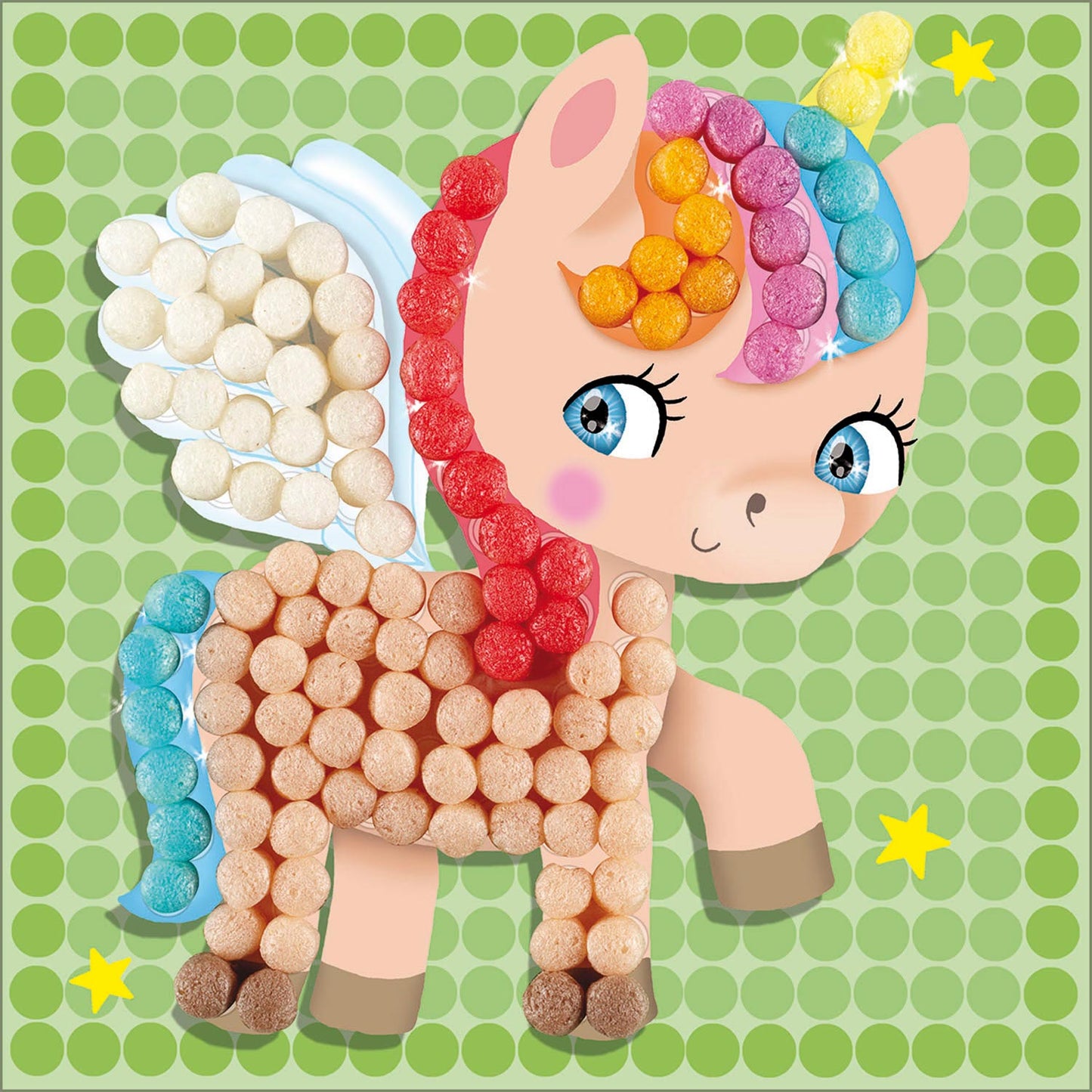 Les cartes Playmais mosaic décorent une licorne