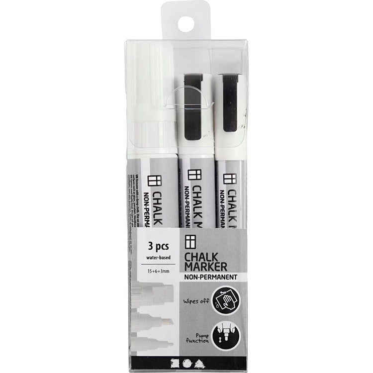 Creativ Company Chalkstifts White, 3e.