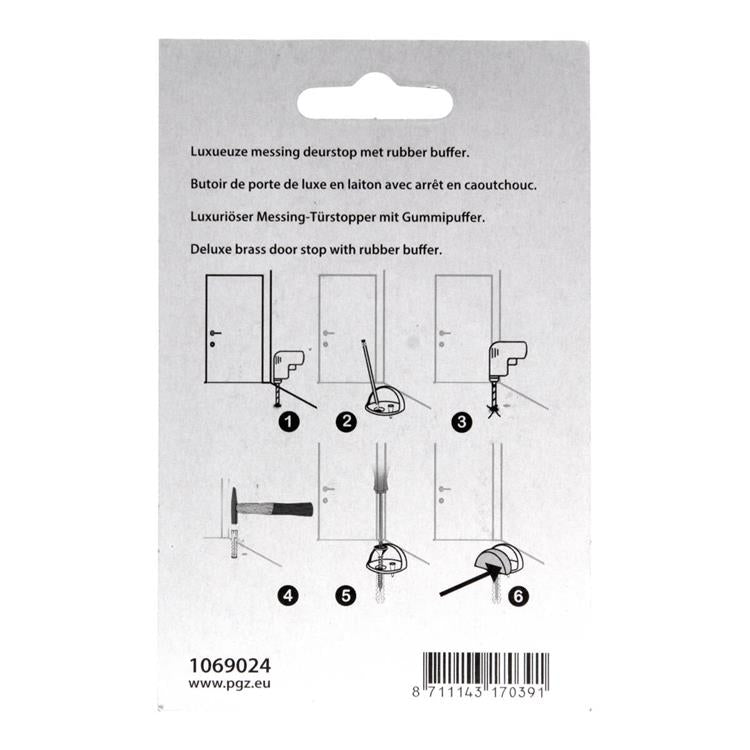 Mack 1069024 - butée de porte demi-lune noir ø 44 mm 1 pièce pièce | 6 pièces