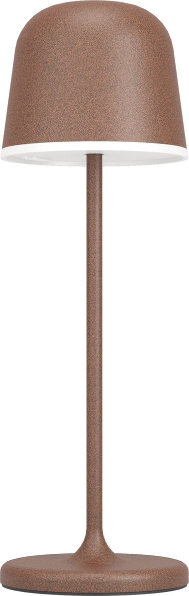 Lampe de table Eglo manièrea - variateur tactile - 34 cm - rechargeable (jusqu'à 38 heures de lumière) - aluminium - brun rouille - sans fil - intérieur et extérieur