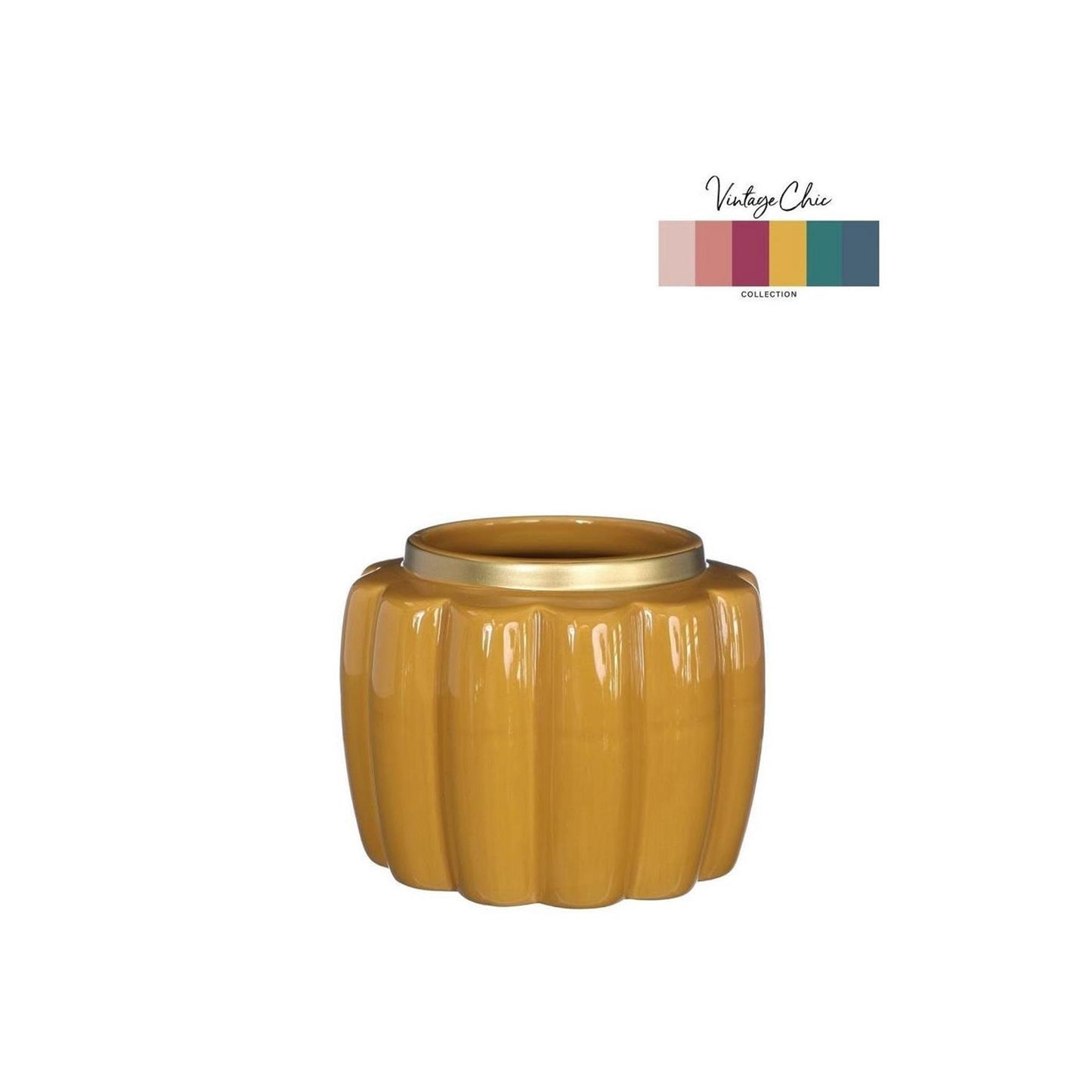 Idées pot de fleur 4 saisons pouf moutarde ø12,6xh9,7cm