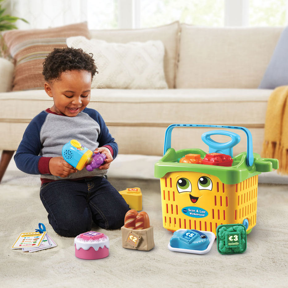 Vtech Shopping Panier Scan Le cuir 19 x 32 x 29 cm jaune 13 pièces