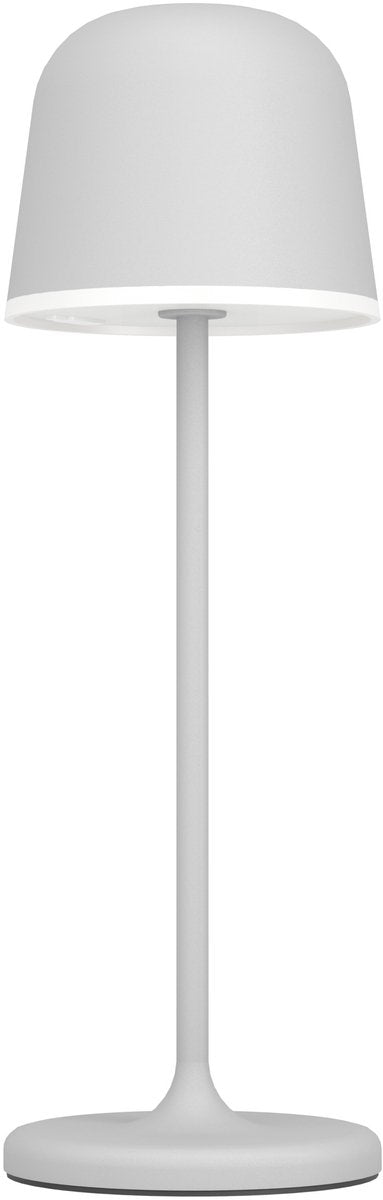 Lampe de table Eglo manièrea - variateur tactile - 34 cm - rechargeable (jusqu'à 38 heures d'éclairage) - aluminium - gris blanc - sans fil - intérieur et extérieur