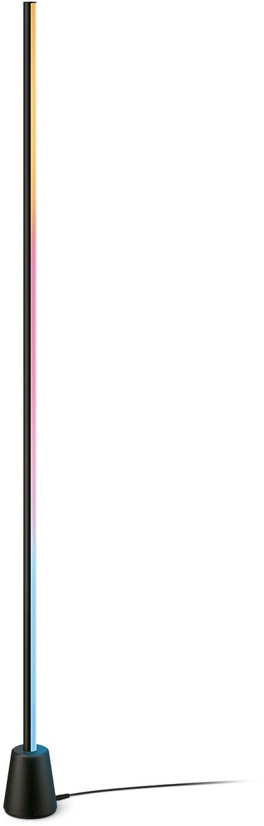 Philips smart Lighting - lampadaire dégradé - lampadaire - rgbic - lumière blanche colorée et réglable - synchronisation musicale - lèche-mur - hauteur : 140cm - noir - fonctionne avec l'application wiz - wifi