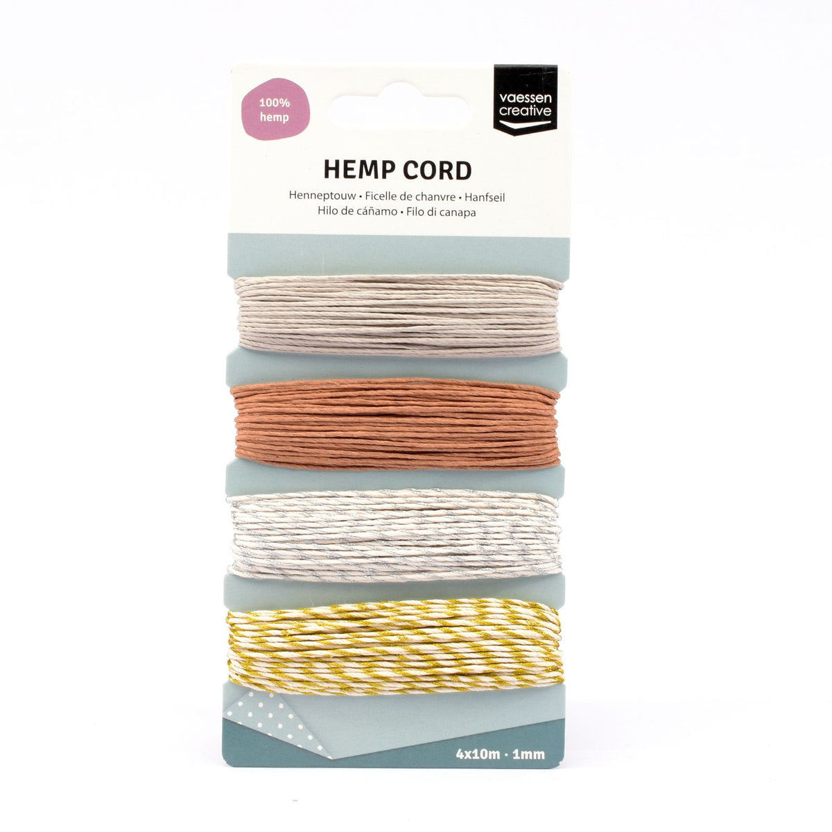 Vaessen creative • assortiment de cordes de chanvre 4x10m Noël