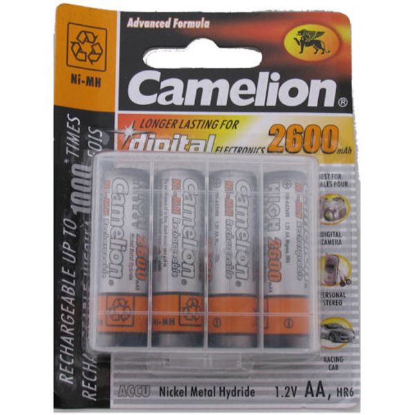 Batterie de camelion rechargeable AA LR06 NIMH 1,5 V 2600 MAH (4 pièces)