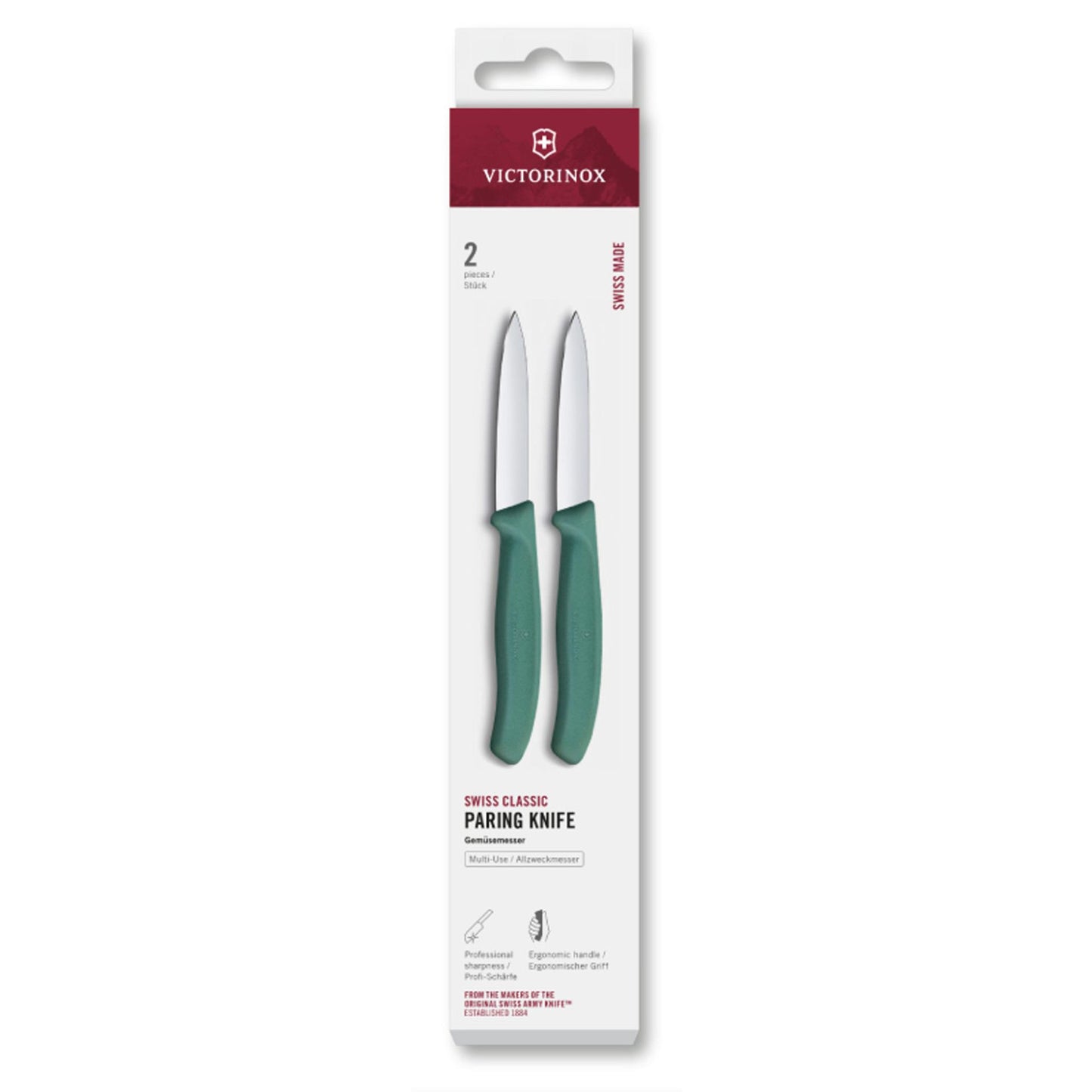 Couteau à éplucher Victorinox 2pcs vert pointu 8cm