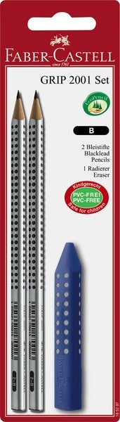 Faber Castell Faber Castell FC-185297 Crayon Grip 2001 2 pièces avec gomme