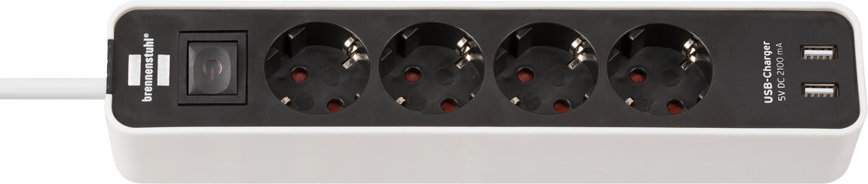 Brennenstuhl Ecolor Socket 4 fois + 2x USB