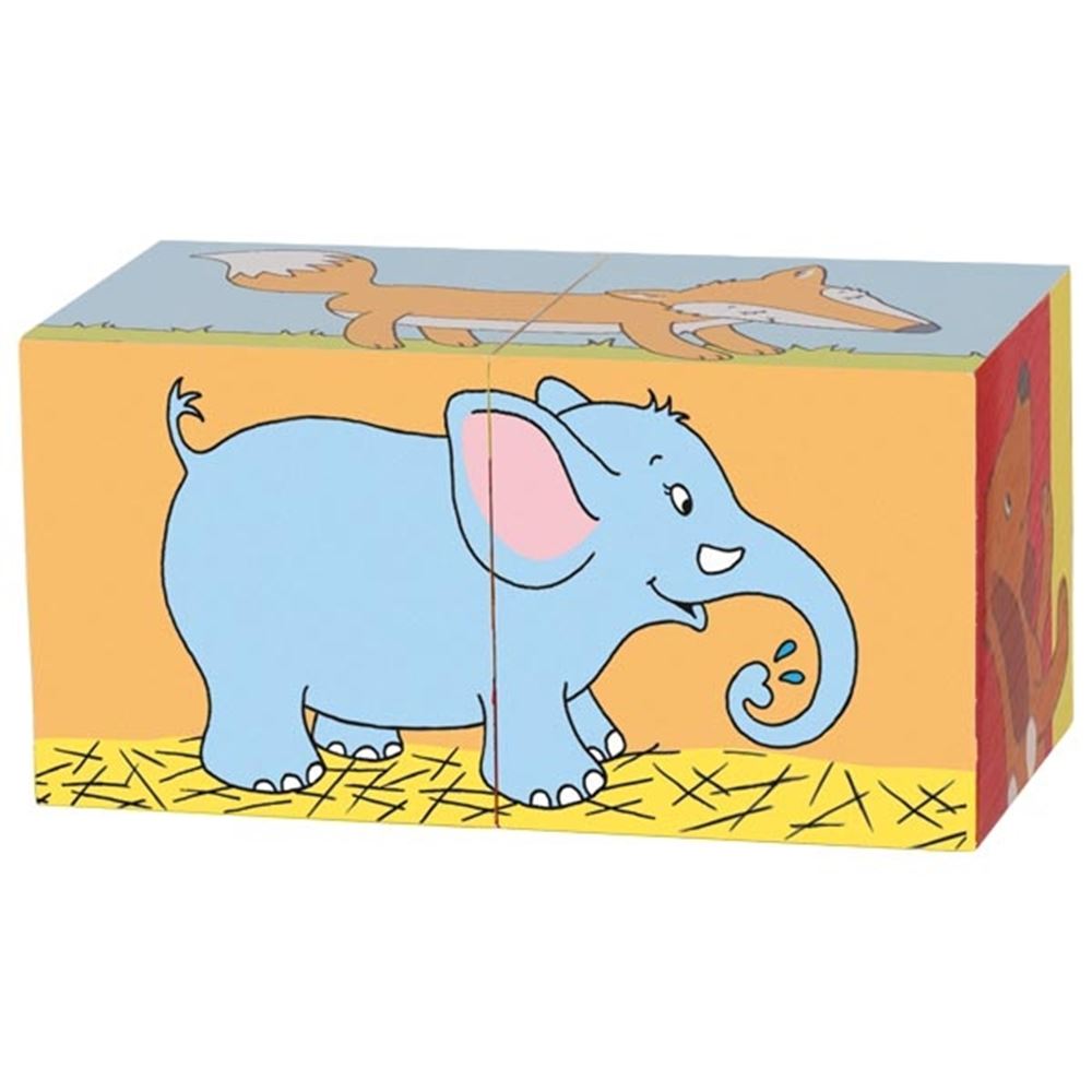 Goki Wooden Block Puzzle Animals, 2e.