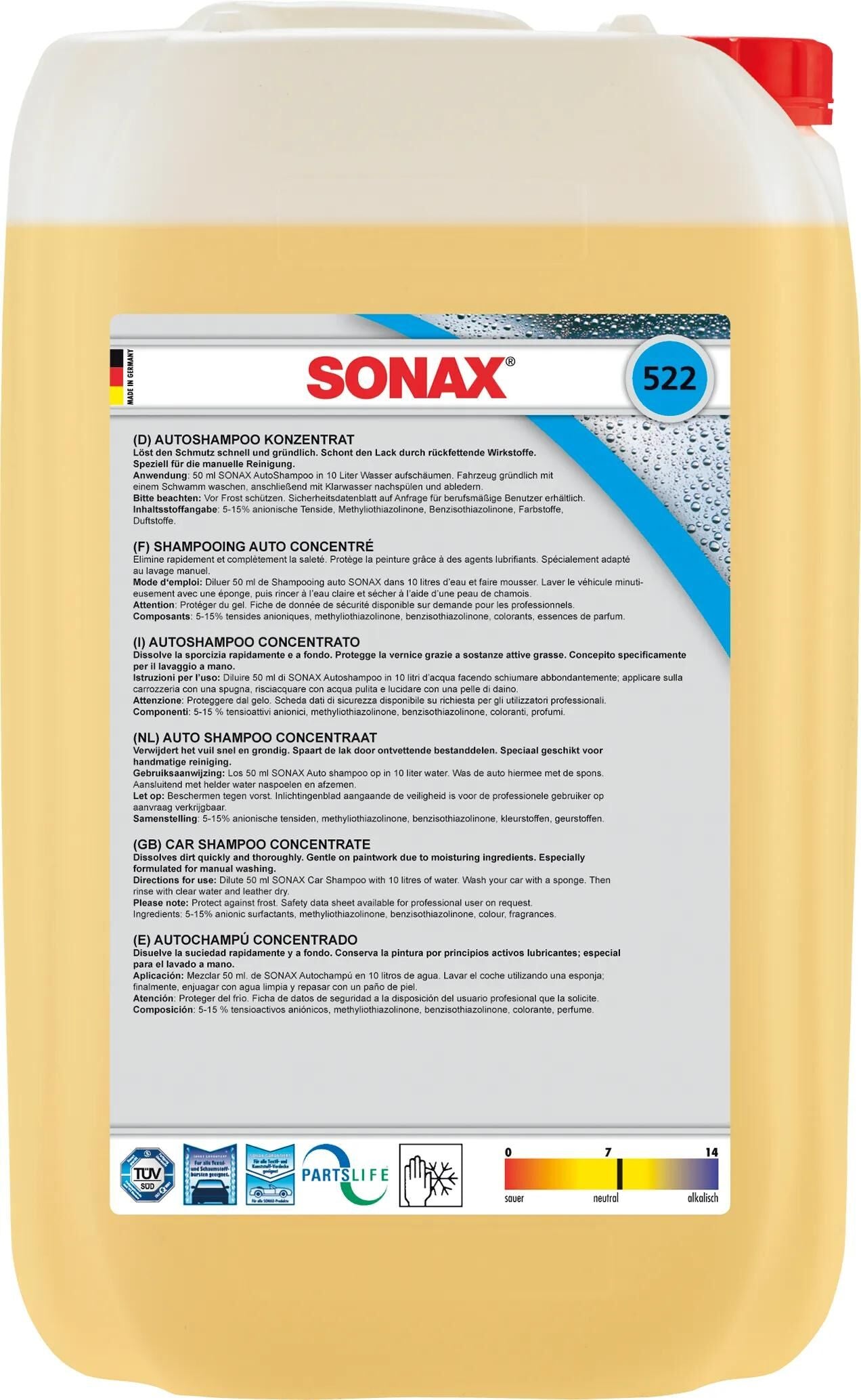 Shampooings de voiture Sonax 25ltr en plastique