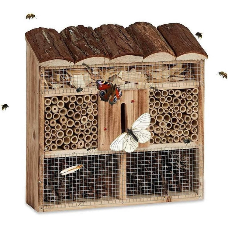 Salut hi insectenhotel 30x9.5x30 cm en bois naturel