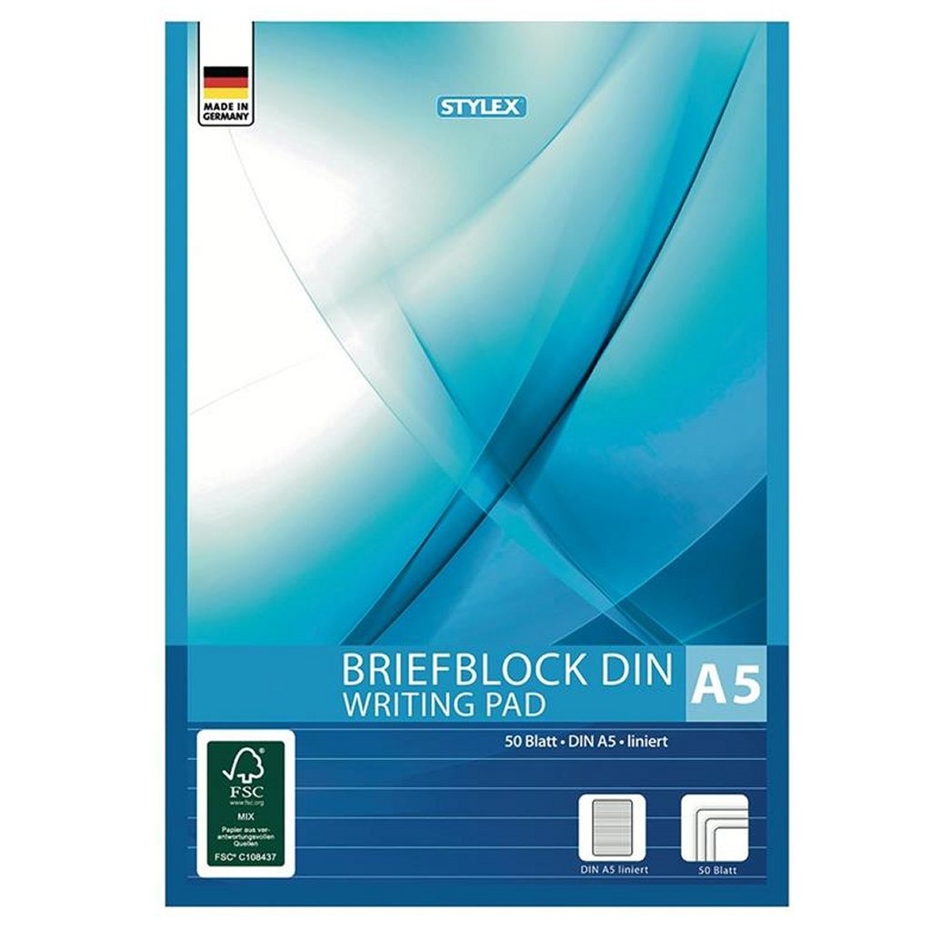 Stylex Stylex A5 Bloc d'écriture avec lignes 50 pages
