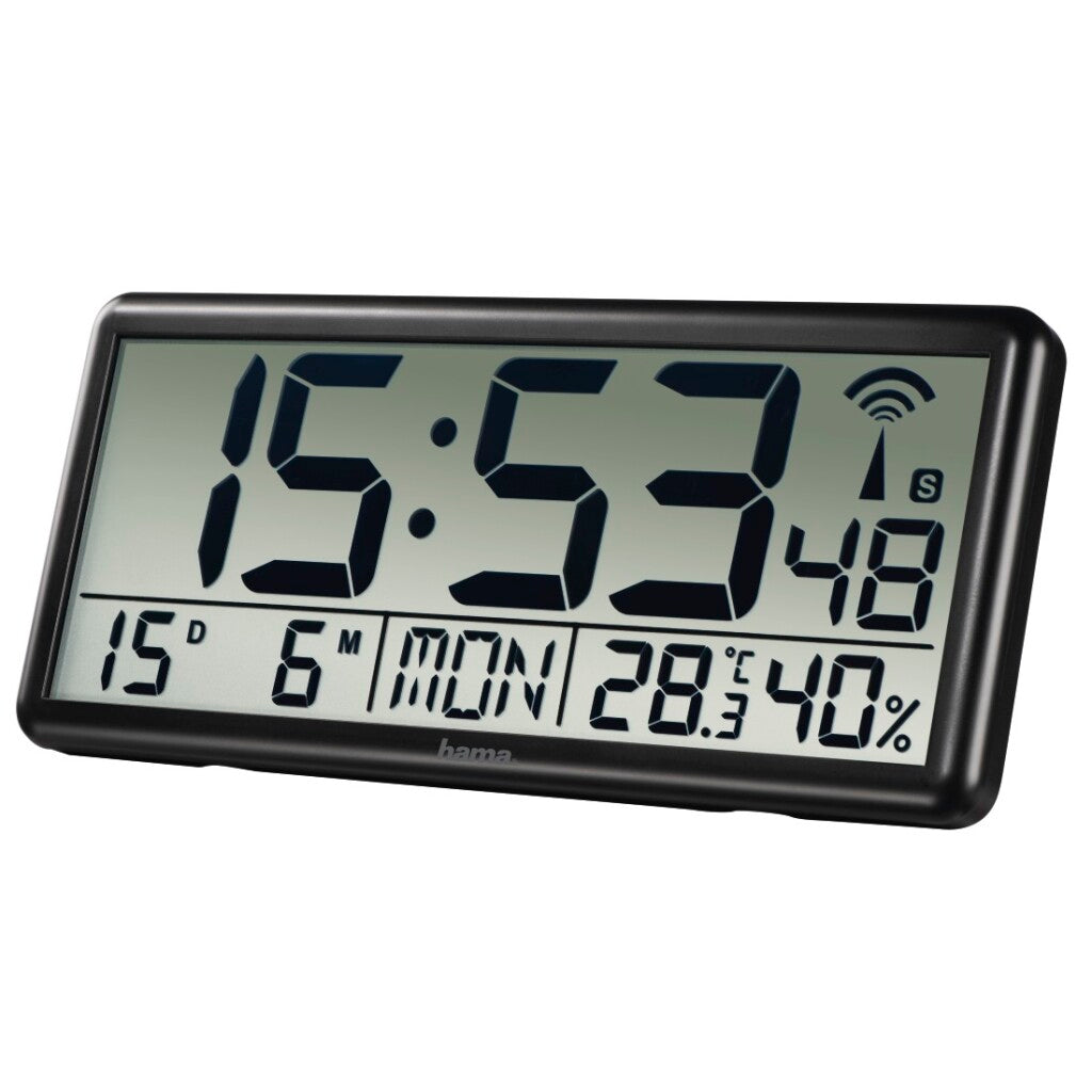 Horloge murale Hama Digital Radio Black