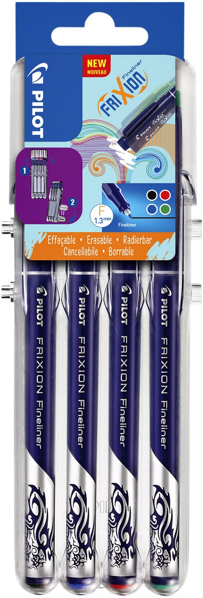 Ensemble de feutres effaçables Pilot Frixion - 4 pièces de différentes couleurs