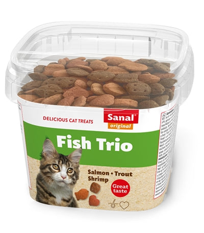 Tasse de snacks du trio de poisson de chat sanal