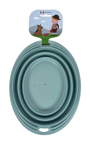 Heureux animal de compagnie fou de animaux de compagnie bol de nourriture en boisson bac pliable bleu clair
