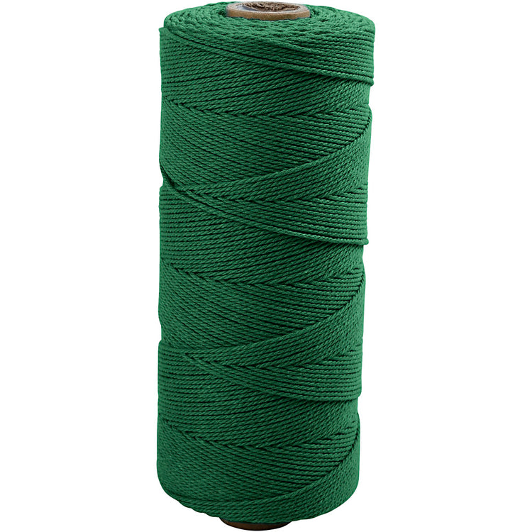 Crétiv Company Macramé Cord, L: 315 m, épaisseur 1 mm, qualité mince 12 12, vert, 220 g 1 balle