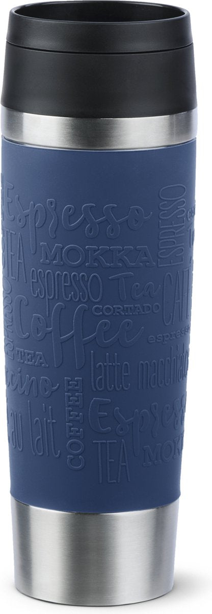 Mug de voyage Tefal - bouteille thermos - 500 ml - acier inoxydable bleu foncé - étanche - convient aux boissons chaudes et froides