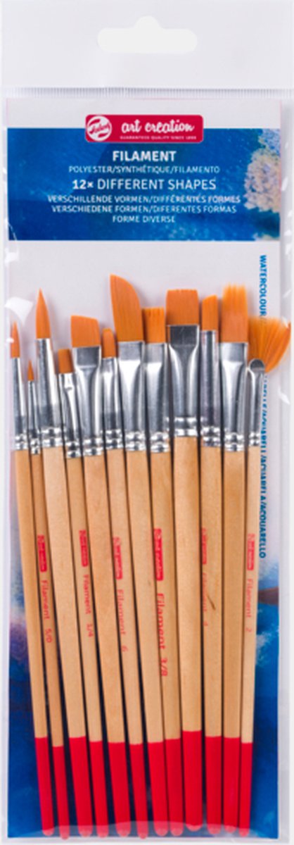 Talens art création pinceaux aquarelle lot de 12 - polyester