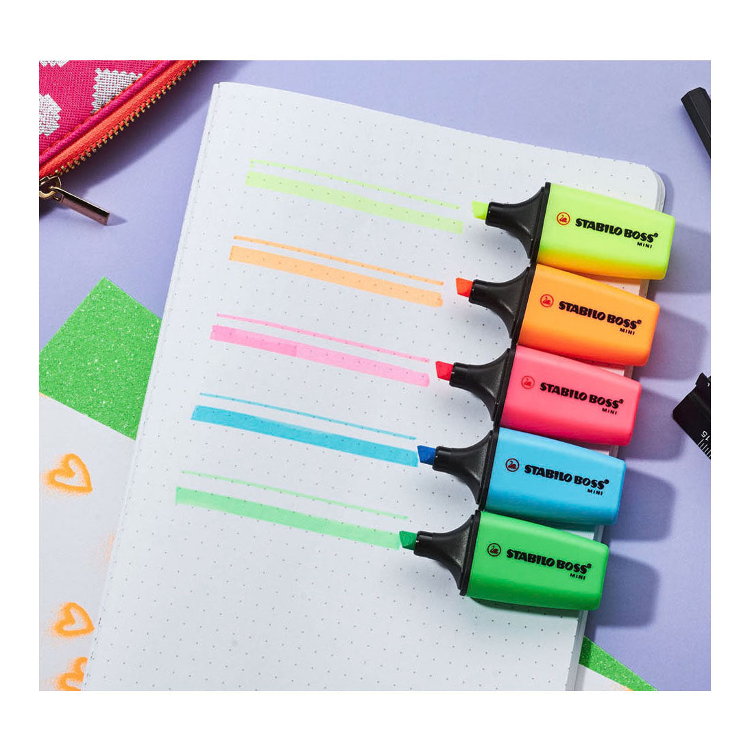 Mini surligneurs Stabilo Boss - 5 pcs.