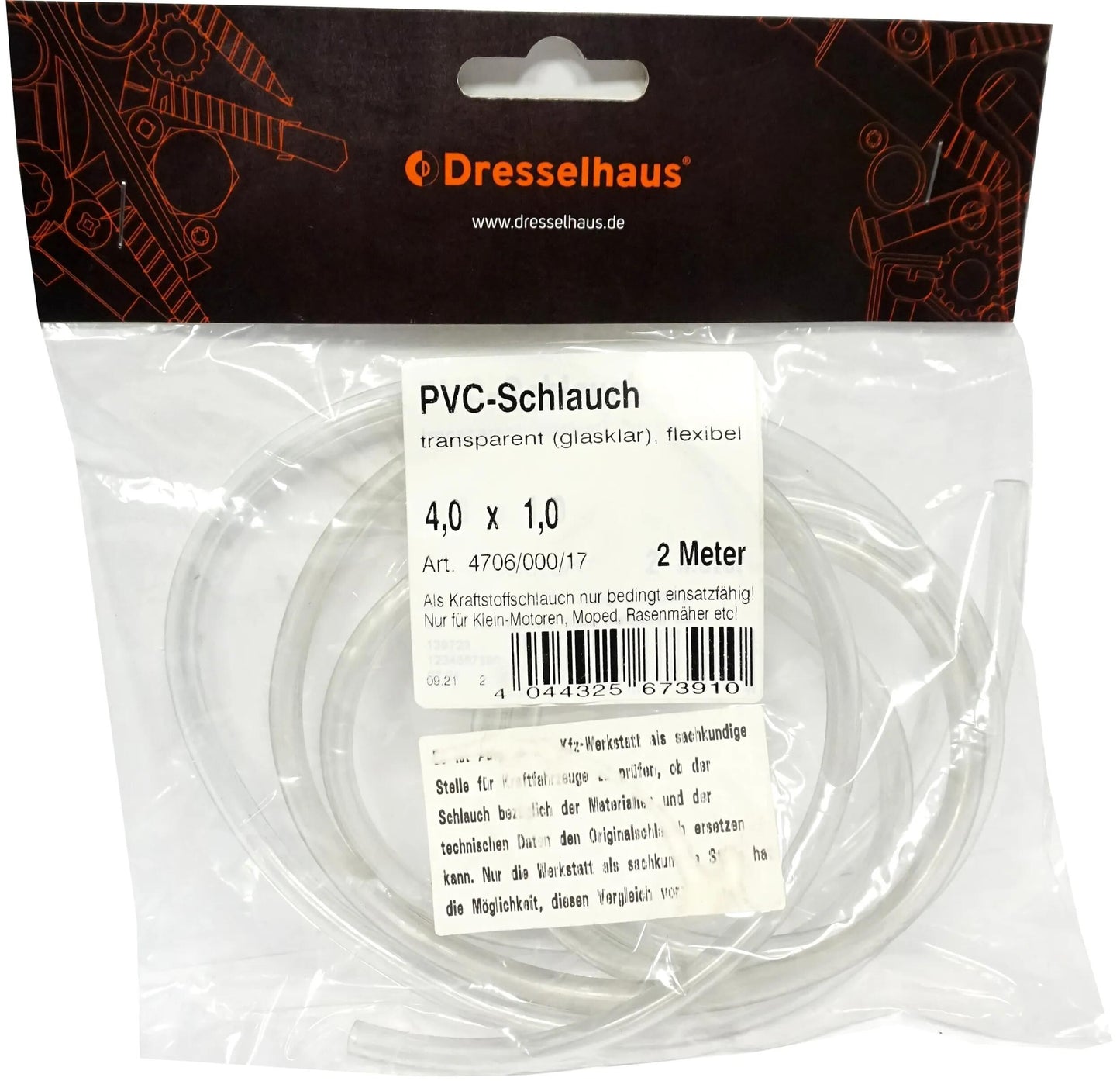 TUBE DOSHELHAUS PVC 6.0X1.2 2M DOSHELH. Persp. Flexib.