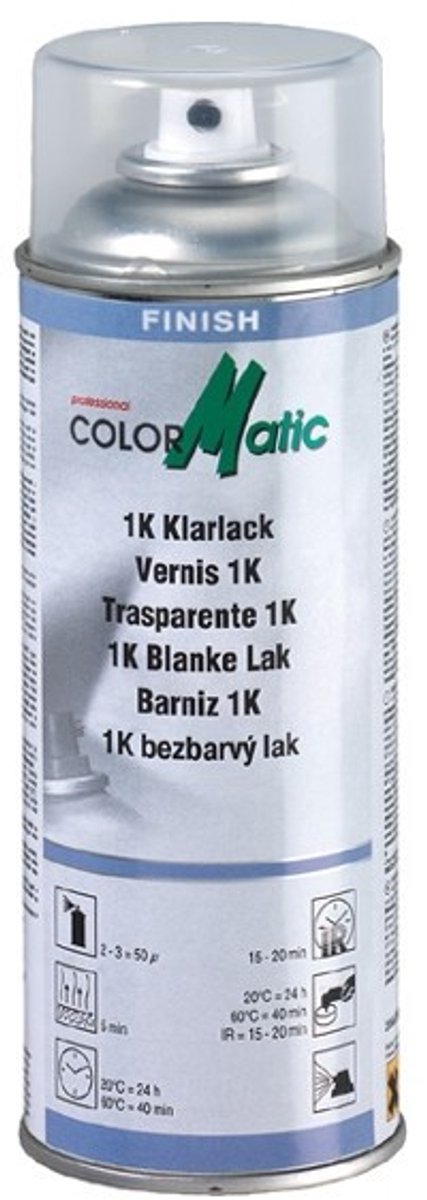 Vernis transparent professionnel 1k Motip colormatic haute brillance - 400 ml.