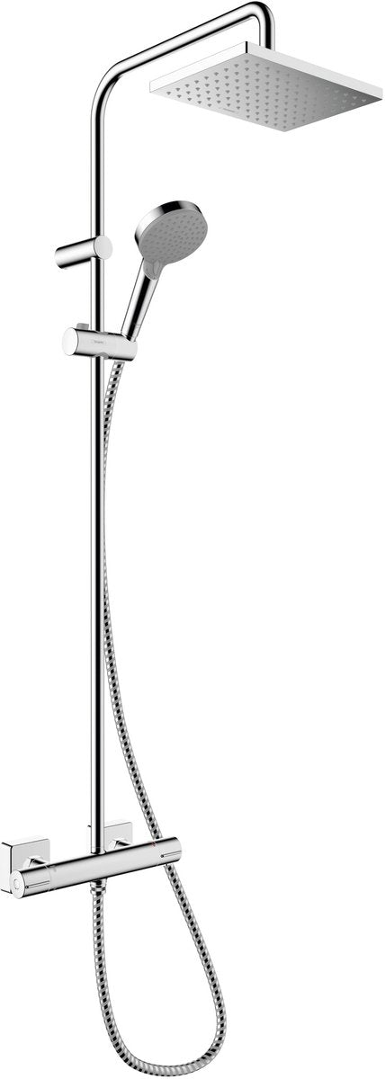 Forme vernis Hansgrohe - tube de douche - taille 230 mm - 1 fonction jet - chrome - avec thermostat