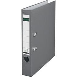 Ordner leitz 1015 plastique largeur 5,2 cm gris insert étiquette trou de préhension