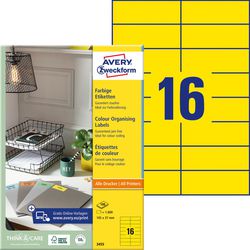 Étiquettes avery zweckform universelle jaune 37 x 105 mm