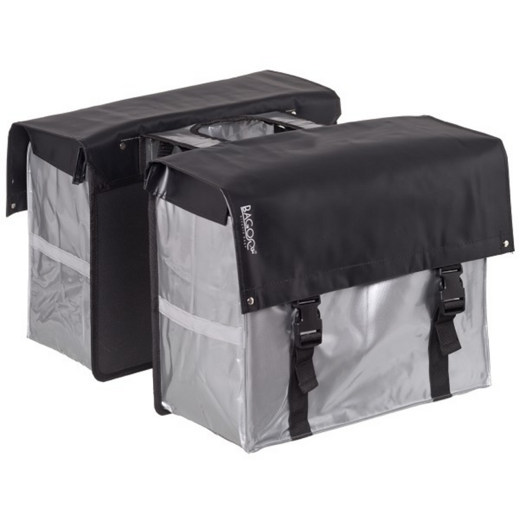Sac double bicycle bisonyl 58 litres en argent noir