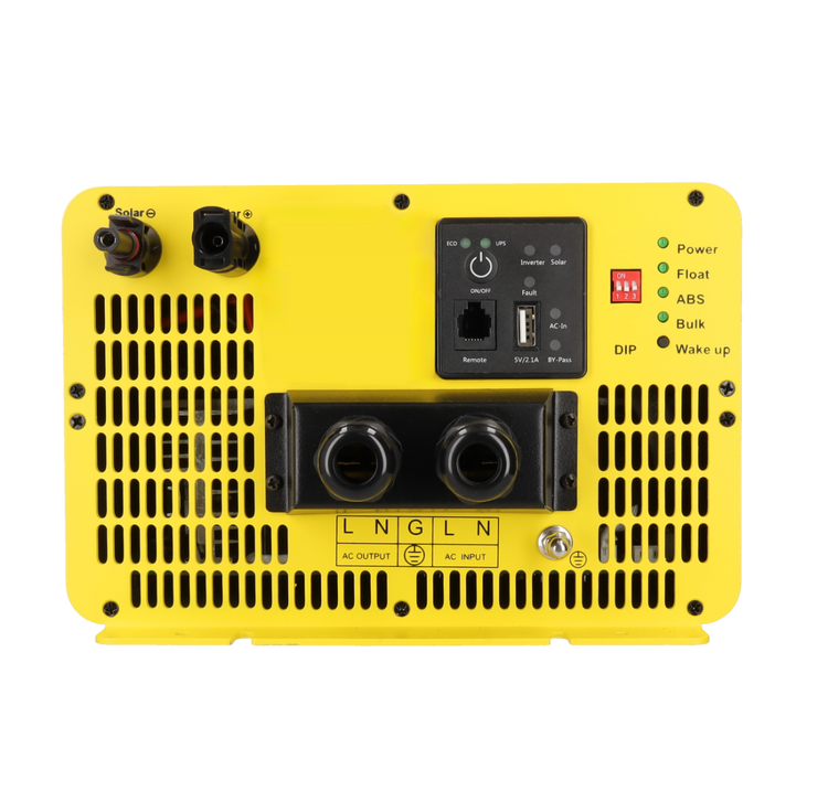 Onduleur à onde sinusoïdale pure 12v-230v - 2000w avec chargeur, connexion au panneau solaire et contrôleur de charge MPPT