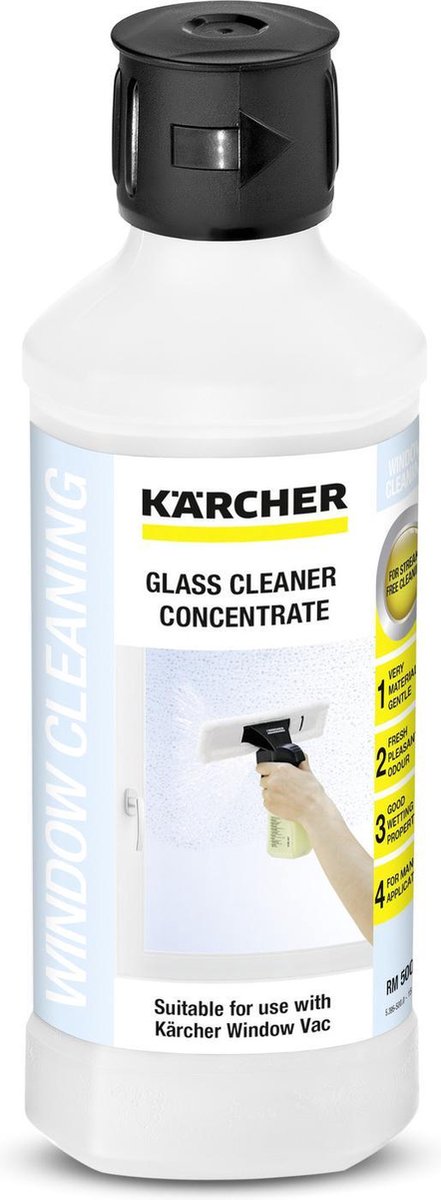 Kärcher Window Vac nettoyant pour vitres rm 500, 500 ml - nettoyage sans traces - élimine également les saletés tenaces