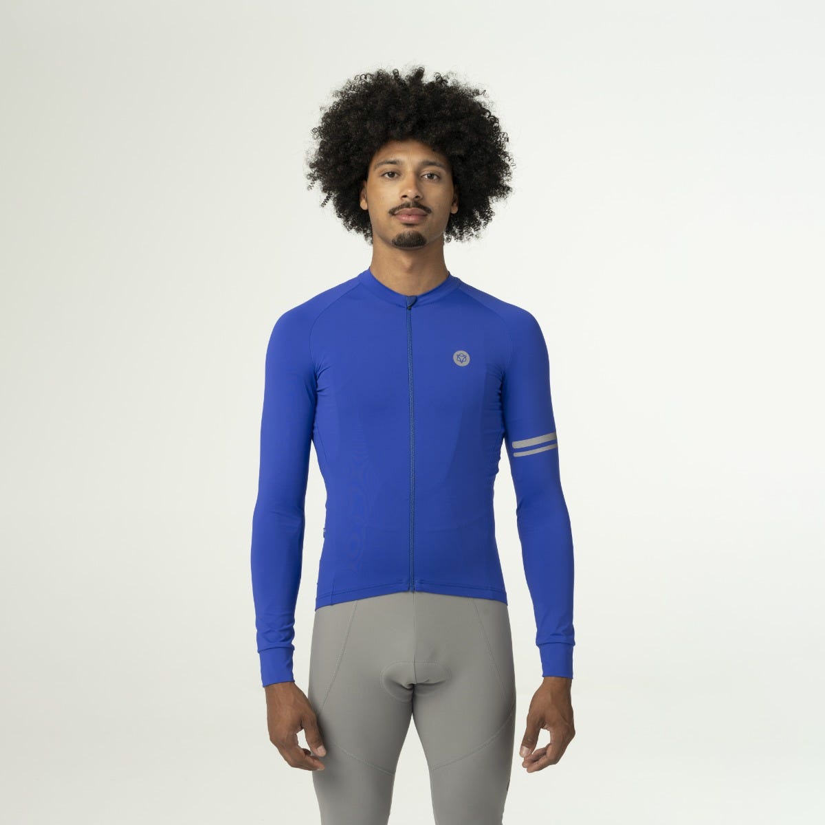 Maillot de cyclisme uni manches longues performance violet hommes