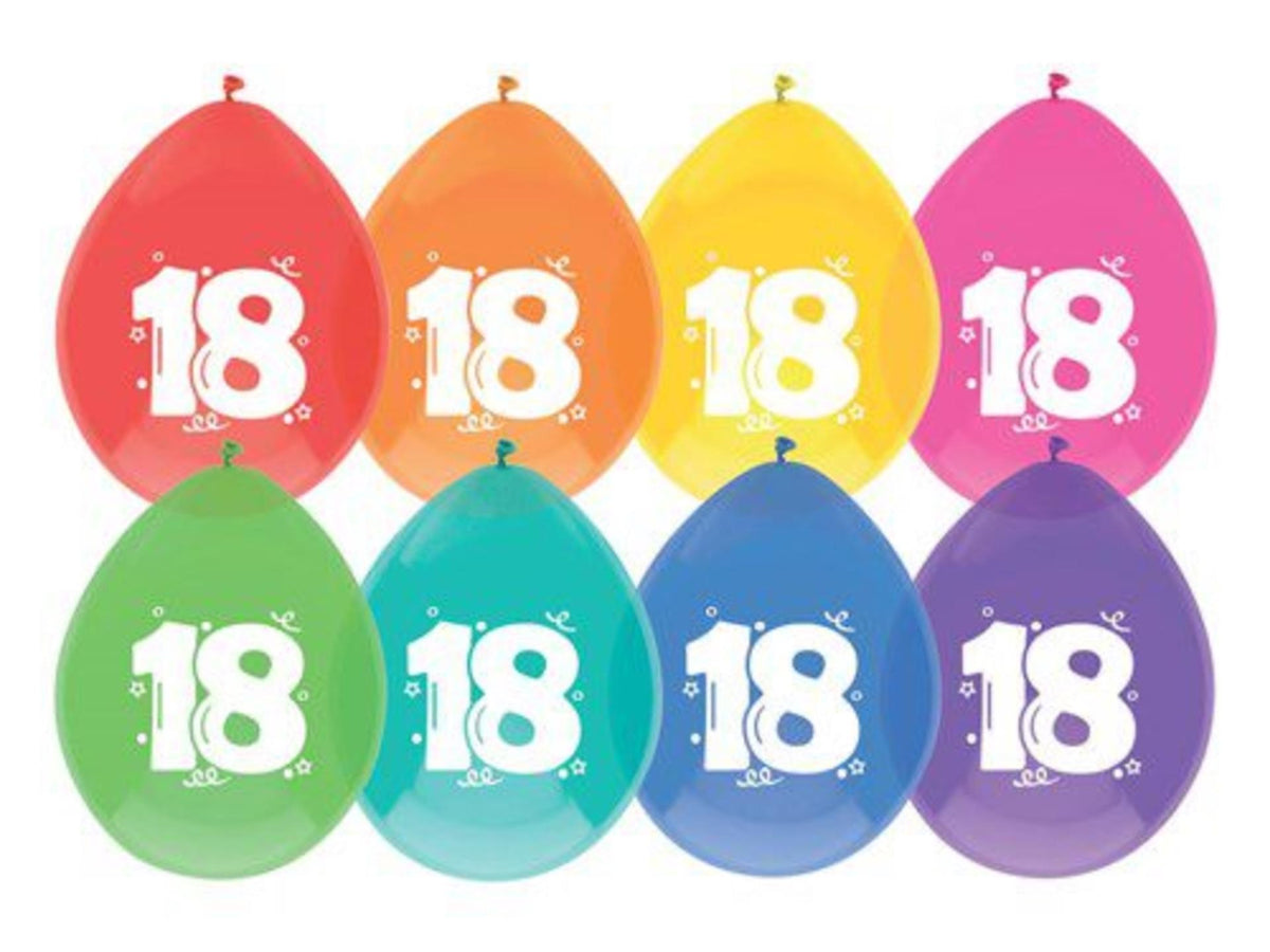 Ballons Haza 18 ans, pack de 8 pièces