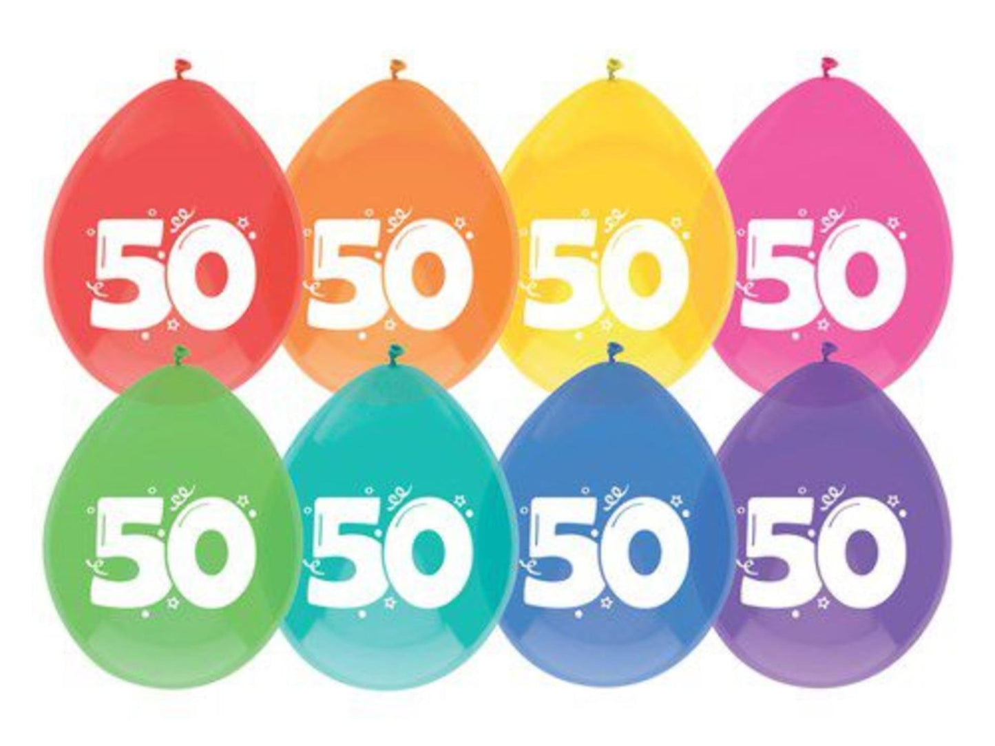 Ballons Haza 50 ans, pack de 8 pièces